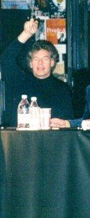 Bill Bruford waving to the camera